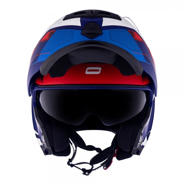 Capacete Moto Robocop Escamoteável Norisk Route FF345 Speedmax Articulado C/ Óculos E Selo Inmetro - Azul Branco Fosco