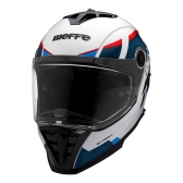 Capacete Moto Bieffe B-Trail Big Trail Bmw Delux Cross Azul Branco Vermelho C/ Óculos Sol Lançamento