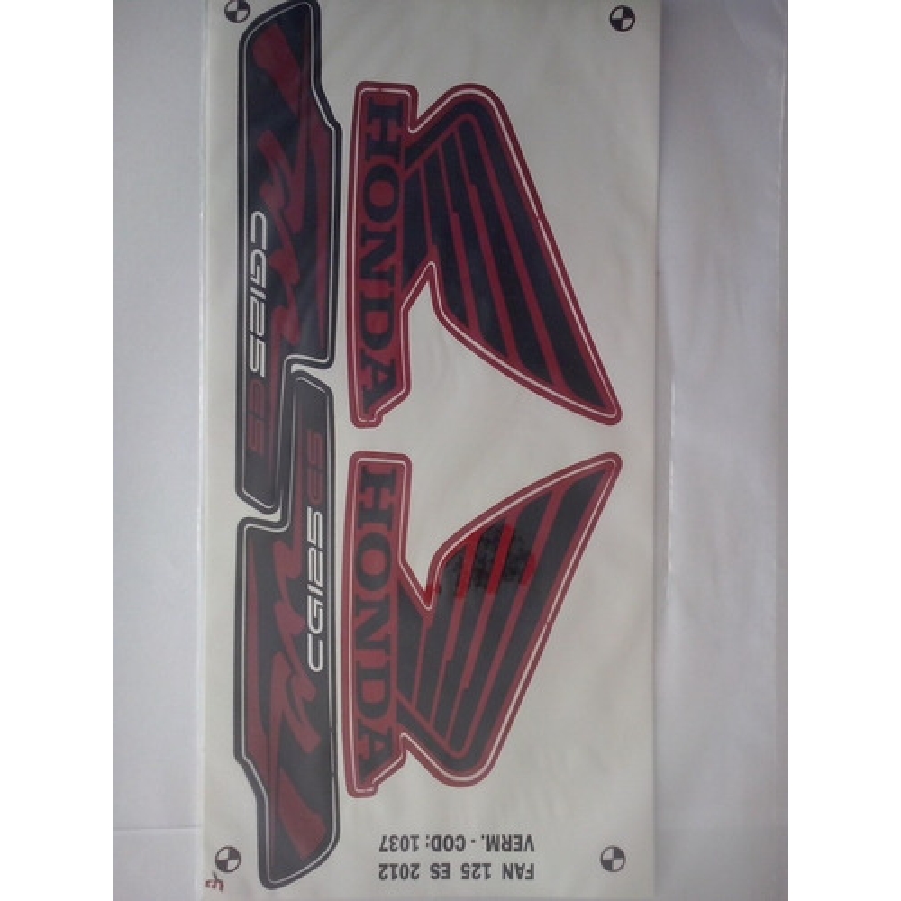 Kit Adesivos Faixa Cg Fan 125 Es Vermelha 2012 Jogo Adesivo