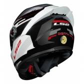 Capacete Moto Fechado LS2 FF358 Classsic S Digital Striker C/ Spoiler Masculino Feminino Lançamento - Branco Preto