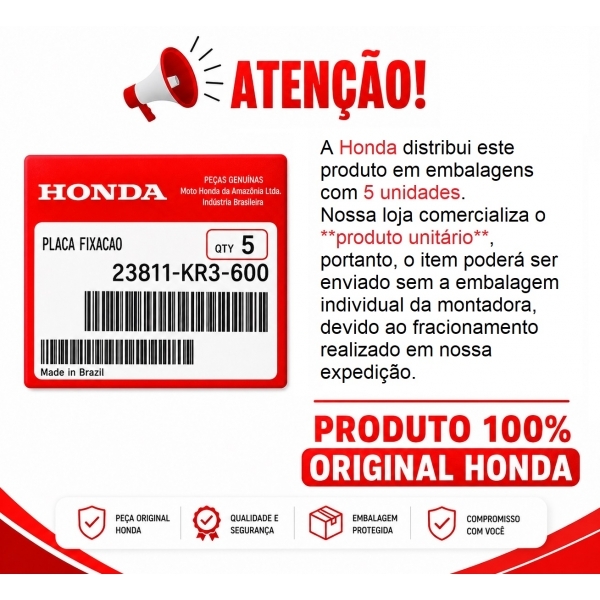 Trava Fixação Pinhão Pião Moto Titan Bros 125 150 Strada 200 Crf 230 Xlr 125 Original Honda