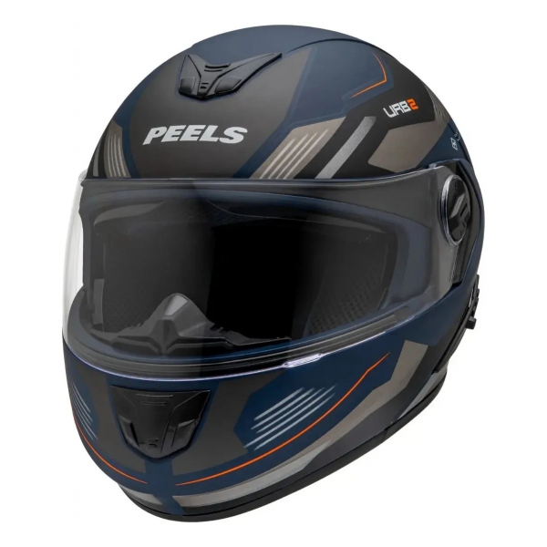 Capacete Moto Robocop Peels Urban U-Rb2 Skyline Azul Escamoteável C/ Oculos Selo Inmetro Lançamento - Azul Grafite Fosco