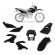 Kit Conjunto Plástico Carenagem Moto Nxr Bros 125 150 2003 2004 2005 2006 2007 2008 Preta Modelo Original - Preta