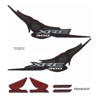 Cartela Kit Adesivo Faixa Honda Xre 300 Preta 2011 Jogo Adesivos