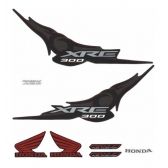 Cartela Kit Adesivo Faixa Honda Xre 300 Preta 2011 Jogo Adesivos