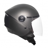Capacete Moto Aberto Joy 23 By Taurus Custom Cinza Revestido Couro C/ Selo Inmetro