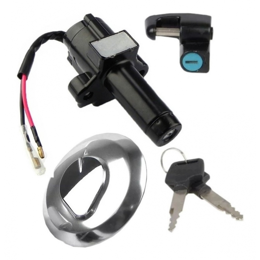 Kit Chave Contato Miolo Ignição Moto Xr 250 Tornado 2006 2007 2008 Jogo Mod Original C/ Tampa Tanque e Trava