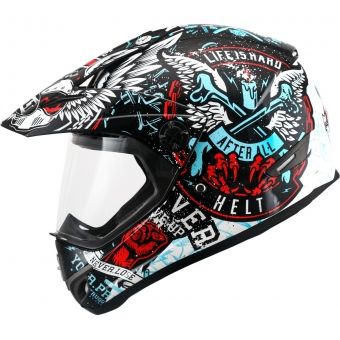 Capacete Esportivo Moto Helt Cross Vision Angel Asas Anjo Off Road Com Viseira Selo Inmetro