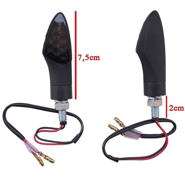 Par De Pisca Mini Seta Moto Esportivo Scud Onix Preto Fosco Com Lente Fumê - Par