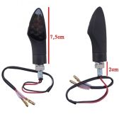 Par De Pisca Mini Seta Moto Esportivo Scud Onix Preto Fosco Com Lente Fumê - Par
