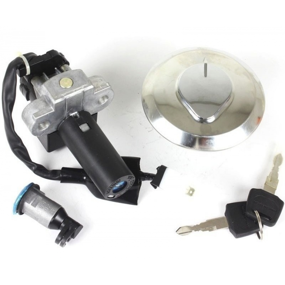 Kit Chave Contato Miolo Ignição Moto Nx 400 Falcon 2006 2007 2008 Jogo Mod Original C/ Tampa Tanque e Trava