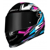 Capacete Moto Feminino Fechado Ls2 Ff358 Classic Xdron Cyan Rosa Esportivo C/ Selo Inmetro