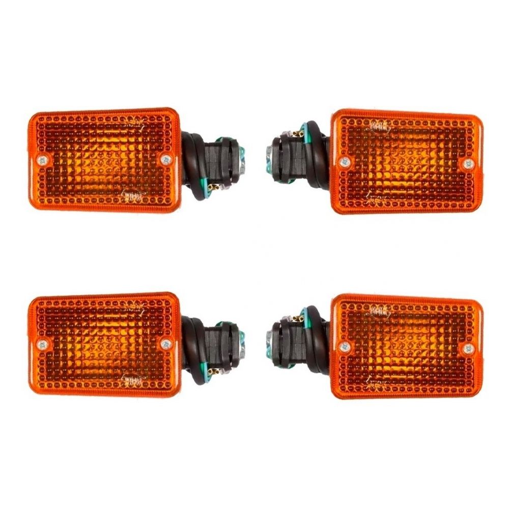 Jogo C/ 4 Piscas Pisca Seta Cg 125 83/88 Titan 125 95 96 97 98 99 Modelo Original - Lente Laranja