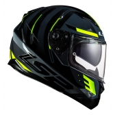 Capacete Moto Esportivo Fechado Ls2 Ff320 Stream Shadow Cinza Amarelo Neon C/ Óculos Interno C/ Selo Inmetro
