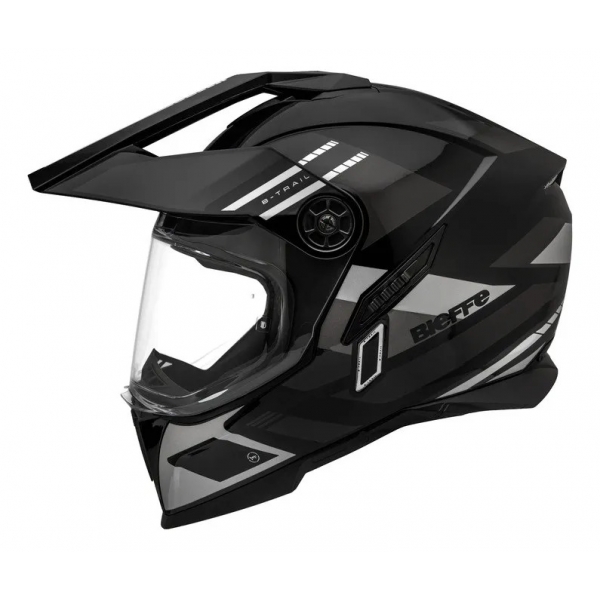 Capacete Bieffe B-Trail Moto Big Trail Advance Preto Grafite C/ Óculos Sol Lançamento