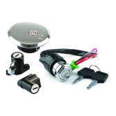 Jogo Chave Contato Miolo Ignição Moto Suzuki Intruder 125 2006 2007 2008 2009 Kit C/ Tampa Tanque Travas