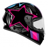 Capacete Moto Feminino Esportivo Ebf XTroy Ff526 358 Starwar Cosmic Preto Rosa C/ Selo Inmetro Lançamento
