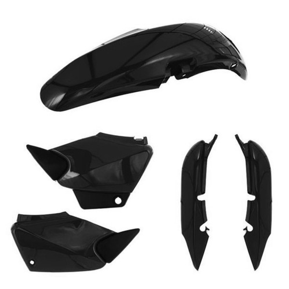 Kit Carenagem Moto Cg Fan 125 2004 2005 2006 2007 2008 Preta Conjunto Plástico Modelo Original Preto