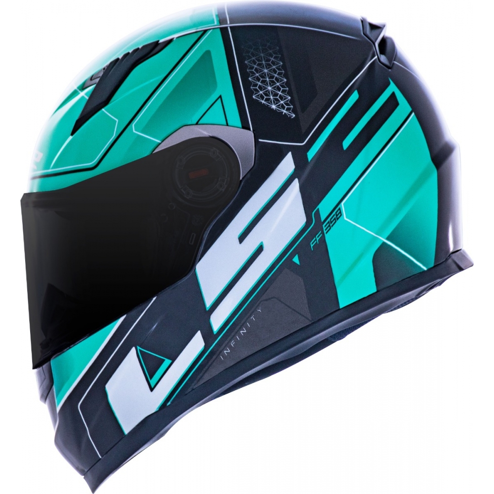Capacete Moto Ls2 Ff358 Ultra Esportivo Fechado Preto Verde C/ Selo Inmetro Lançamento