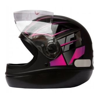 Capacete Moto Feminino Taurus Fórmula 1 Neo Preto Fosco Rosa