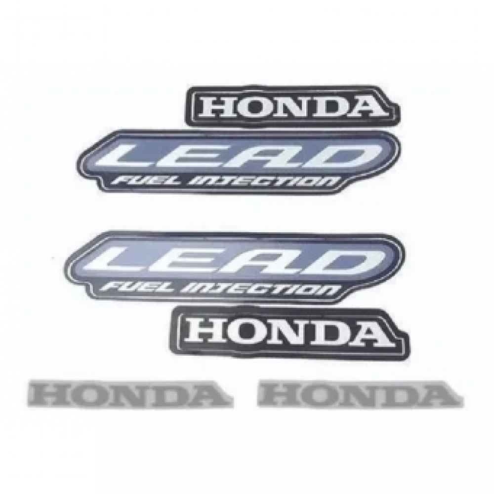 Kit Adesivos Faixas Honda Lead 110 2012 Jogo Adesivo Moto - Cinza
