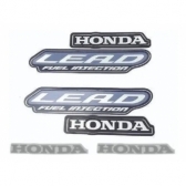 Kit Adesivos Faixas Honda Lead 110 2012 Jogo Adesivo Moto - Cinza