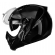 Capacete Moto Custom Peels F21 Mirage Classic Solid Piloto Aviador C/ Óculos Interno Queixeira Removível Lançamento - Preto Brilho