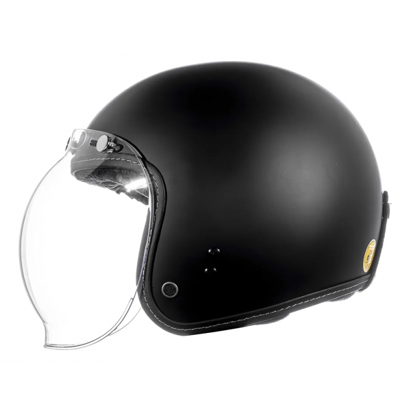 Capacete Aberto Custom Bieffe B45 B-45 Classic Harley Old School Vintage Cafe Racer C/ Selo Inmetro - Preto Fosco