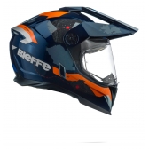 Capacete Moto Bieffe B-Trail Big Trail Xre Frontier Azul Laranja C/ Óculos Sol Lançamento