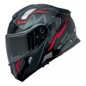Capacete Moto Robocop Bieffe Premium B- Dynamic Attractie Vermelho Escamoteavel C/ Óculos Lançamento