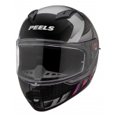 Capacete Moto Feminino Peels Icon Force Esportivo C/ Óculos Sol Interno C/ Selo Inmetro LANÇAMENTO - Preto Cinza Roxo