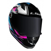 Capacete Moto Feminino Fechado Ls2 Ff358 Classic Xdron Cyan Rosa Esportivo C/ Selo Inmetro