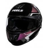 Capacete Moto Feminino Robocop Peels Urban U-Rb2 Discover Preto Rosa Camelão Escamoteável C/ Oculos