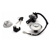 Kit Chave Contato Miolo Ignição Moto Xre 300 Xre300 Até 2015 C/ Tampa Tanque Tanque E Trava Mod Original