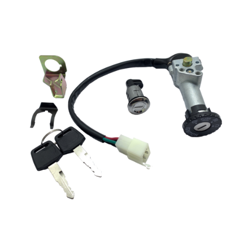 Kit Conjunto Chave Contato Miolo Ignição Moto Shineray Jet 50cc Completo C/ Travas Mod Original