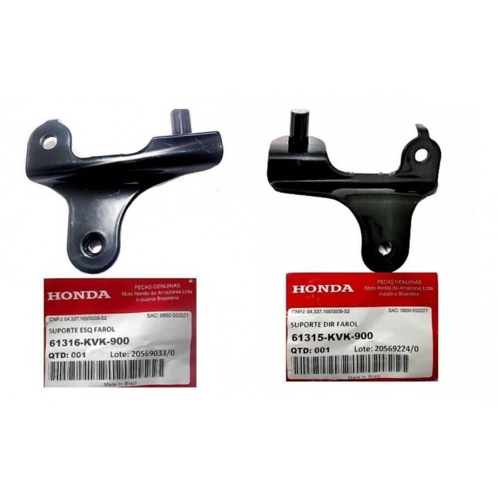 Par Suporte Farol Moto Cb 300 R 2010 2011 2012 2013 2014 2015 Direito + Esquerdo Original Honda - Zouil