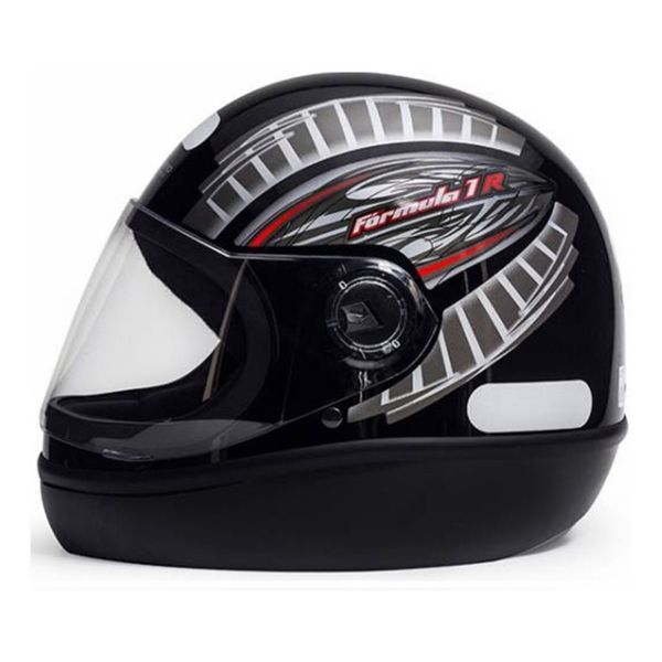 Capacete Moto Fechado Taurus San Marino Formula 1R Preto Grafic Viseira 2mm Modelo Novo - Preto