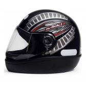 Capacete Moto Fechado Taurus San Marino Formula 1R Preto Grafic Viseira 2mm Modelo Novo - Preto