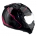 Capacete Moto Feminino Peels Mirage Edge Preto Rosa Custom Aviador C/ Óculos Queixeira Removível