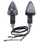Par De Pisca Mini Seta Moto Scud Runner Esportivo Preto Carbono Com Lente Cristal + Fumê - Par
