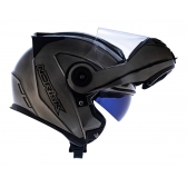 Capacete Moto Robocop Escamoteável Norisk Route FF345 Speedmax Articulado C/ Óculos E Selo Inmetro - Iron Chrome Titanium Brilho
