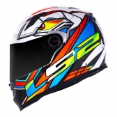 Capacete Moto Fechado Ls2 Ff358 Classic Xdron Neon Branco Laranja Esportivo C/ Selo Inmetro