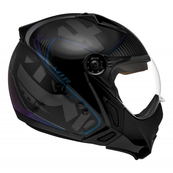 Capacete Moto Peels Mirage Edge Preto Camaleão Custom Aviador C/ Óculos Queixeira Removível Masculino Feminino