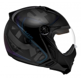 Capacete Moto Peels Mirage Edge Preto Camaleão Custom Aviador C/ Óculos Queixeira Removível Masculino Feminino