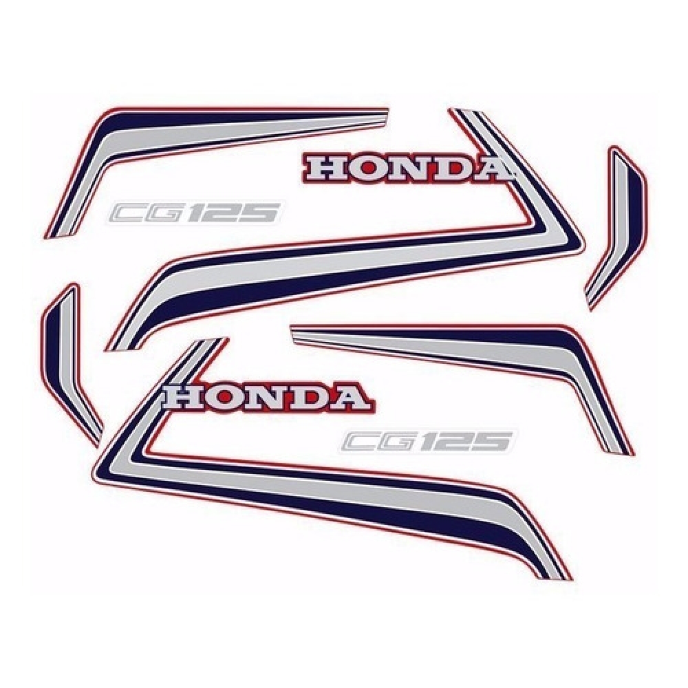 Kit Adesivos Faixa Cg 125 1986 Vermelha Cg125 Jogo Adesivo