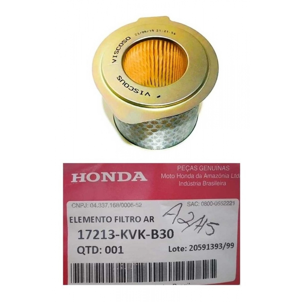 Filtro De Ar Moto Cb 300 R 2009 2010 2011 2012 2013 2014 2015 Original Honda