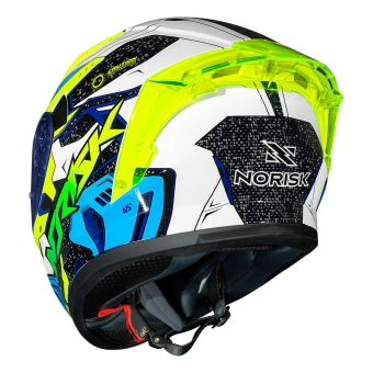 Capacete Moto Norisk Flow Robot Branco Amarelo C/ Spoiler + Viseira Extra Lançamento