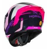 Capacete Moto Feminino Norisk Flow Run Roxo Rosa C/ Spoiler + Viseira Extra