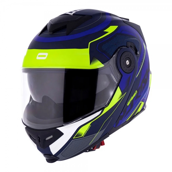 Capacete Moto Robocop Escamoteável Norisk Route FF345 Speedmax Articulado C/ Óculos E Selo Inmetro - Azul Amarelo Fosco