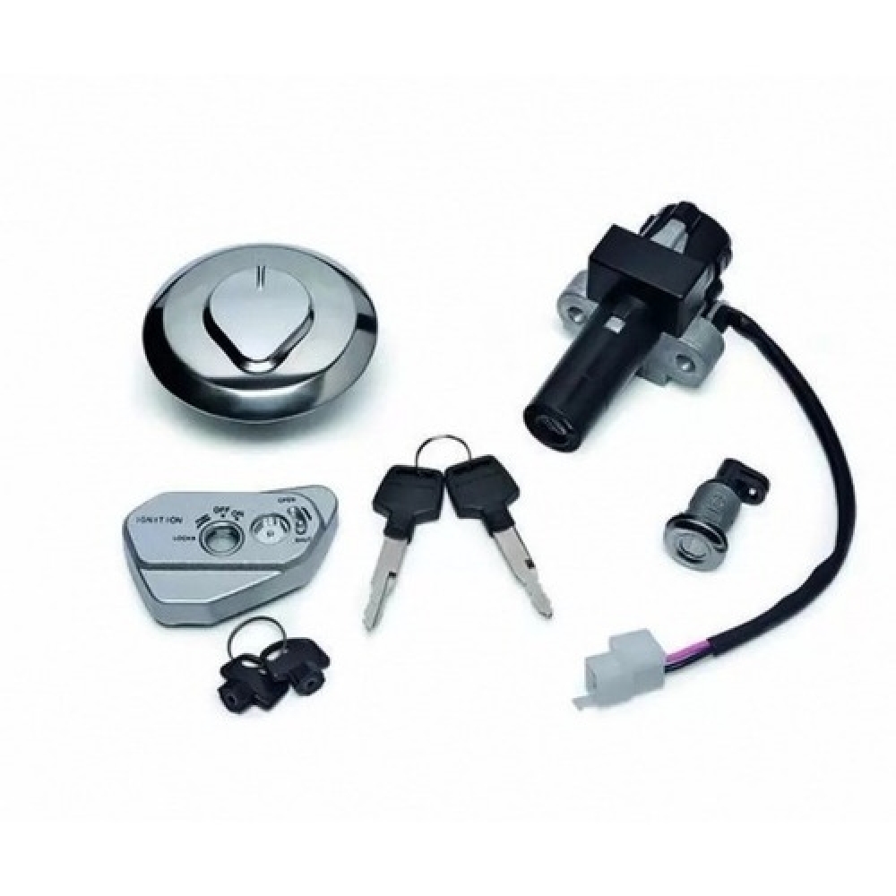 Kit Chave Contato Miolo Ignição Moto Nx 400 Falcon 2013 2014 2015 Jogo Mod Original C/ Tampa Tanque e Trava
